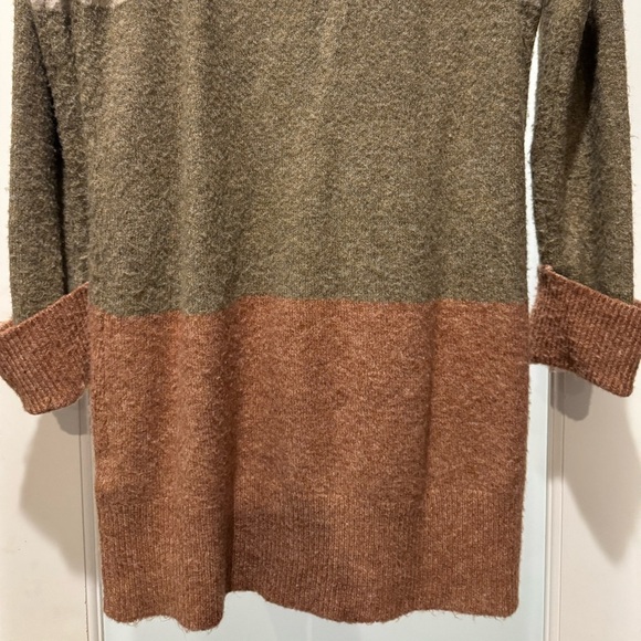 Rachel Zoe Colorblock Turtleneck Sweater Dress Size S | Cozy Fall Neutral Knit - Picture 7 of 12